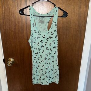 No Boundaries Seafoam Anchor Tank Top